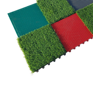 Interlocking synthetic turf artificial grass tile 30.48x30.48cm