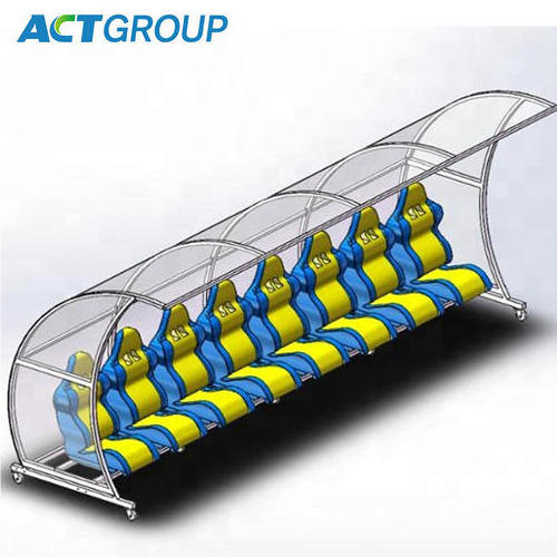 Movable soccer bench dugout,outdoor stadium seating for sports courts,hot sale stadium outdoor bleachers