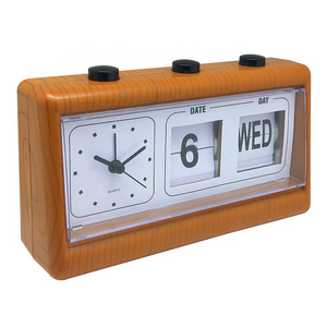 2020 new design Auto Flip Clock automatic calendar clock wooden clock