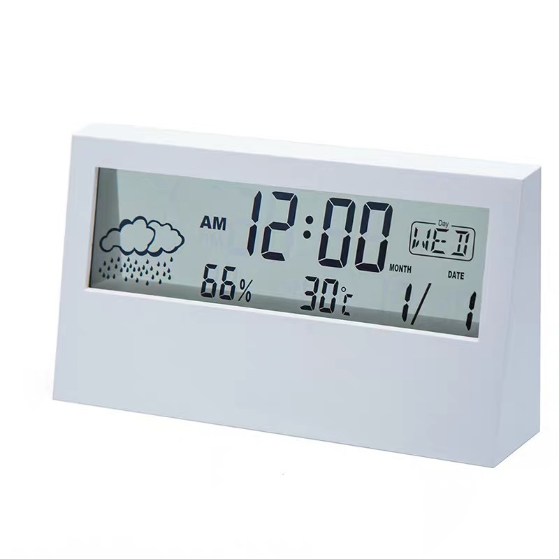 Transparent LCD Screen Electronic Desk Clock Indoor Thermometers Digital Multifunctional Alarm Clocks