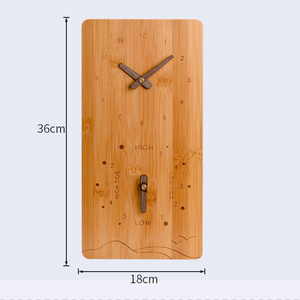 European2023 New Arrivals Large Distressed Wooden Bamboo Tide Bird Sound Wall Clock for Living Room