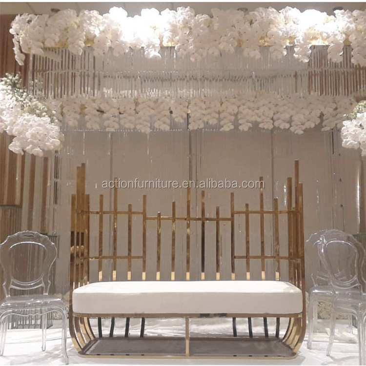 Romantic Rose Gold Nest Birdcage Royal Wedding Chairs Middle Chairs For Hotel Event Bride And Groom Used