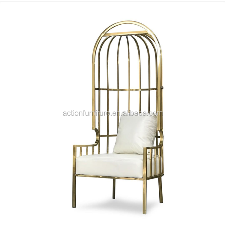 Romantic Rose Gold Nest Birdcage Royal Wedding Chairs Middle Chairs For Hotel Event Bride And Groom Used