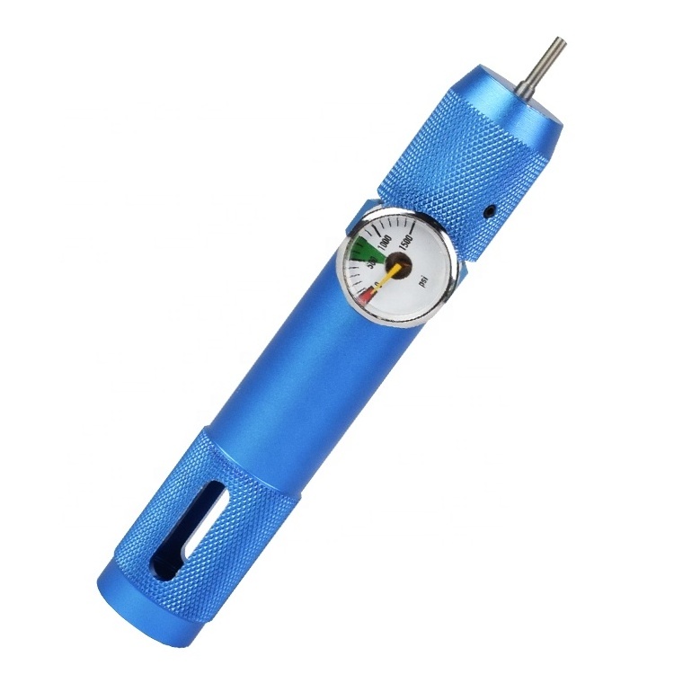 Quick Gas Chargers Portable 12g Co2 Cartridge Cylinder Refill Adapter with Pressure Gauge PSI Integrated Regulator