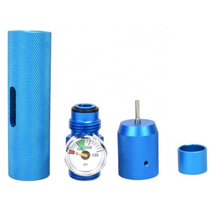 Quick Gas Chargers Portable 12g Co2 Cartridge Cylinder Refill Adapter with Pressure Gauge PSI Integrated Regulator