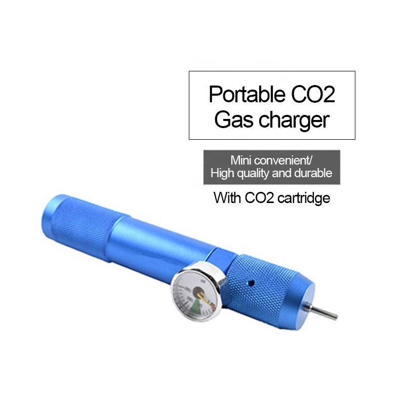 Quick Gas Chargers Portable 12g Co2 Cartridge Cylinder Refill Adapter with Pressure Gauge PSI Integrated Regulator