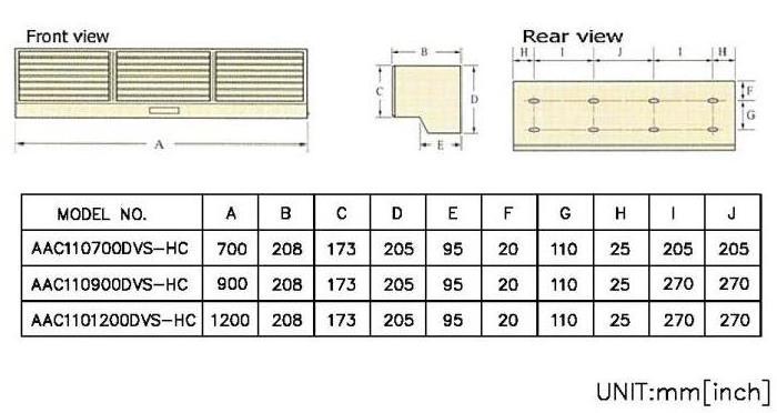 1200mm Door AC Air Curtain (AAC1101200DVS-HC)