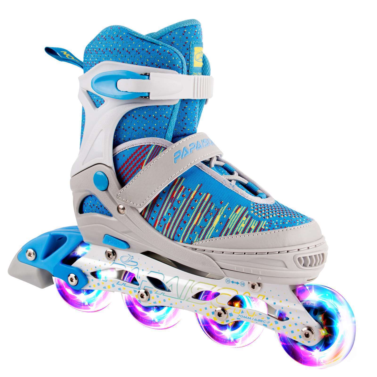 4 Elastic Pu Flashing Wheels Fly Tire Shoes Kids Girls Inline Roller Skate For Beginner