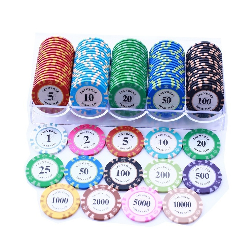 Wholesale Casino Custom Poker Chips Ceramic 100 Piece Set 14g Clay Poker Chips