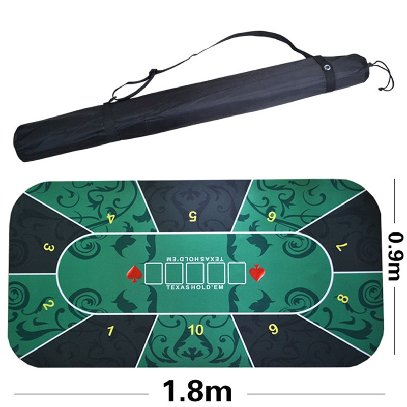 Profesional 10 Players Casino Table Gambling Mat Custom Folding Texas Hold'em Poker Table