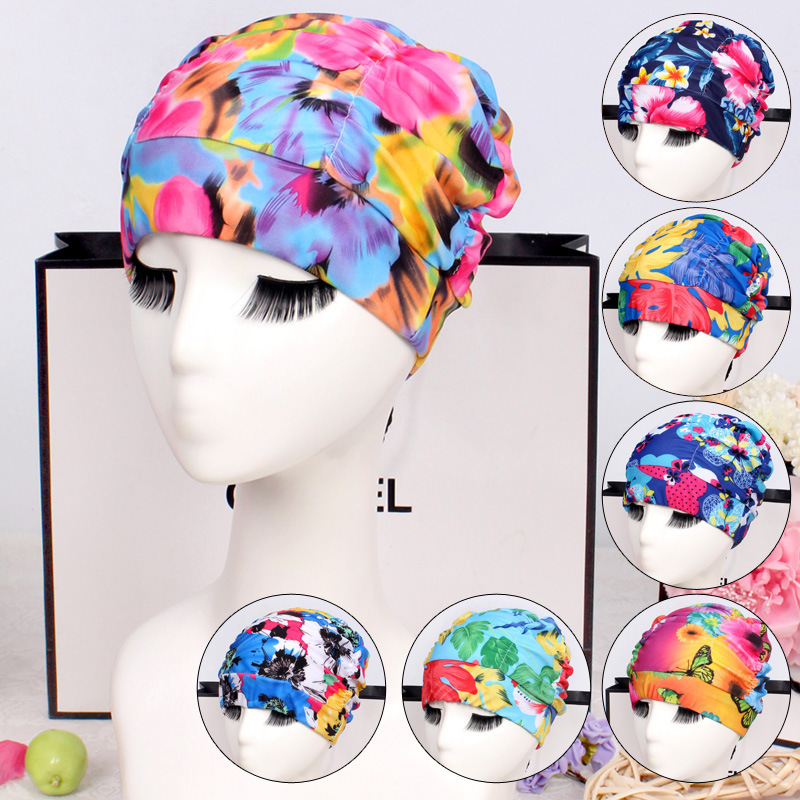 Ladies Fabric Swimming Hat Swim Bathing Elasticated Quick Dry Women Swimming Caps