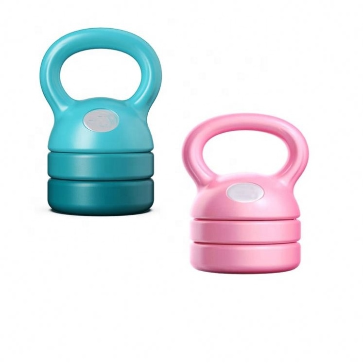 Wholesale Adjustable Weight Pink Concrete Kettle Bell Pe Plastic Cement Kettlebell Set