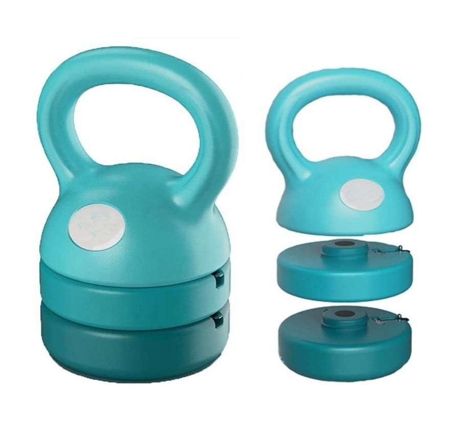 Wholesale Adjustable Weight Pink Concrete Kettle Bell Pe Plastic Cement Kettlebell Set