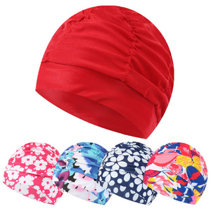 Ladies Fabric Swimming Hat Swim Bathing Elasticated Quick Dry Women Swimming Caps