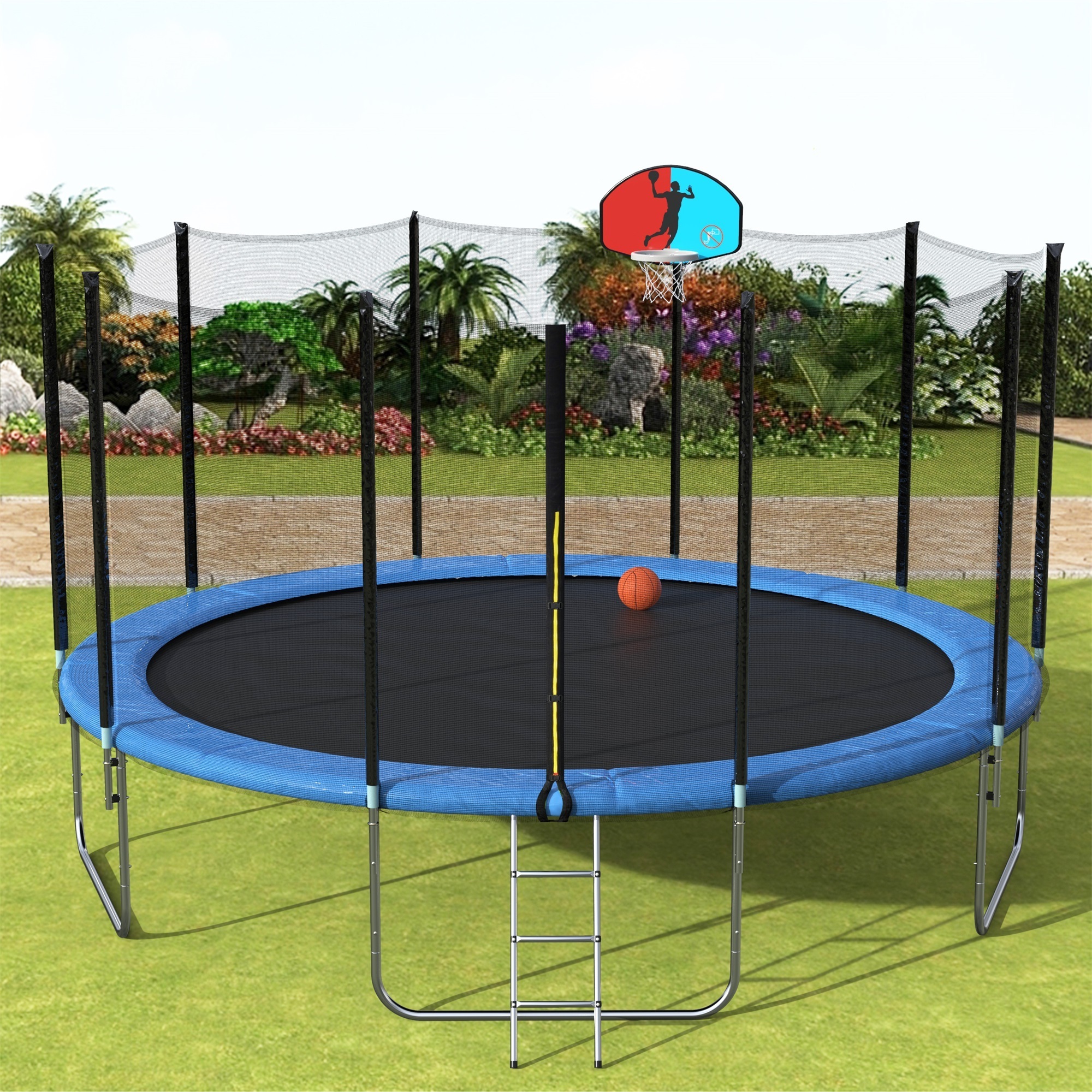 10FT 12FT 14FT 16FT Children Big Large Tent Outdoor Trampoline Park With Basketball Hoop