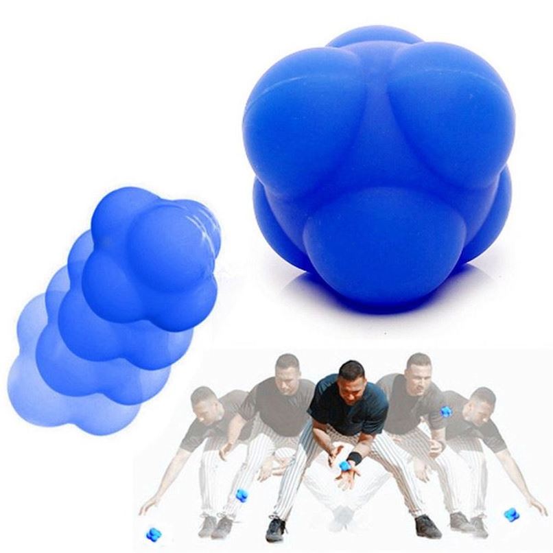 Silicone Bounce Ball Reflex Agility Train Hand Eye Coordination Hexagonal Reaction Ball