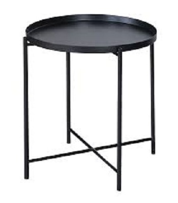 Wholesale  End Table top Snack Side Table with Black Slim End Table for Sofa Couch and Bed