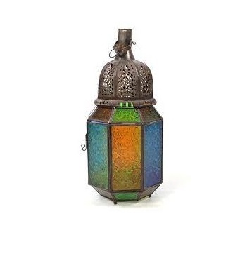 Wholesale Retro Gold Moroccan Lantern with Antique Metal Carving Design Home & Garden Decor Handmade Metal Candle Holder Lantern