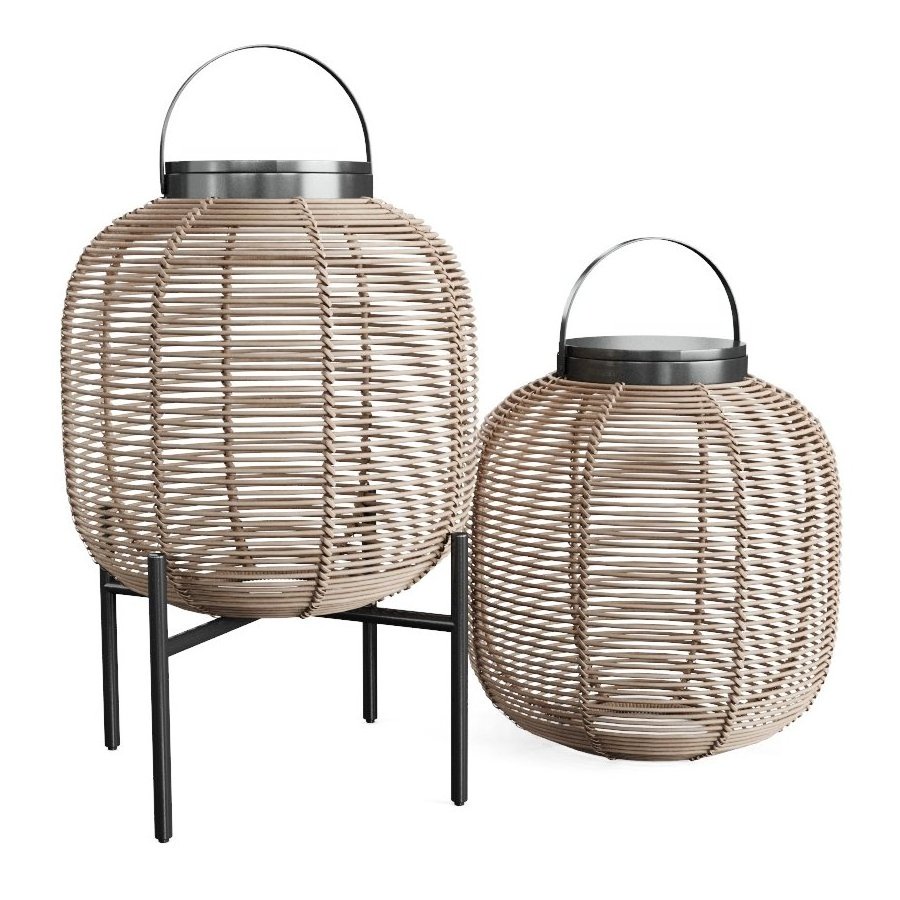 Modern Black Decorative Metal Metal Wire Tea Votive Lanterns Set of 2 handmade tall Candle Holders for wedding home outdoor