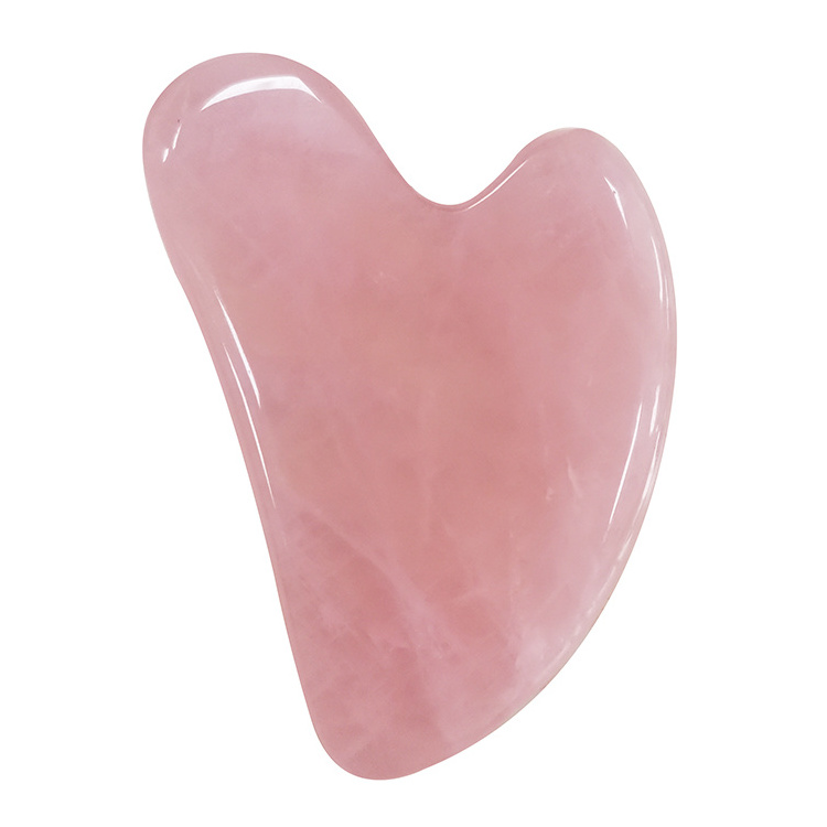 High Quality  Guasha Tool Face Scraping Guasha Massage Tool Rose Quartz Jade Guasha Board