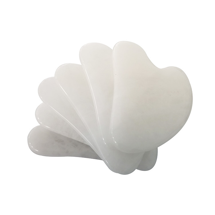 Natural Jade Anti Aging Guasha Tool White Jade Guasha Board Gua Sha Scraping Massage Tool