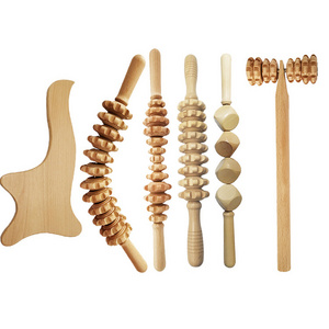 Accessories Maderotherapy Anti Cellulite Massage Set Wooden Roller Lymphatic Drainage Tool