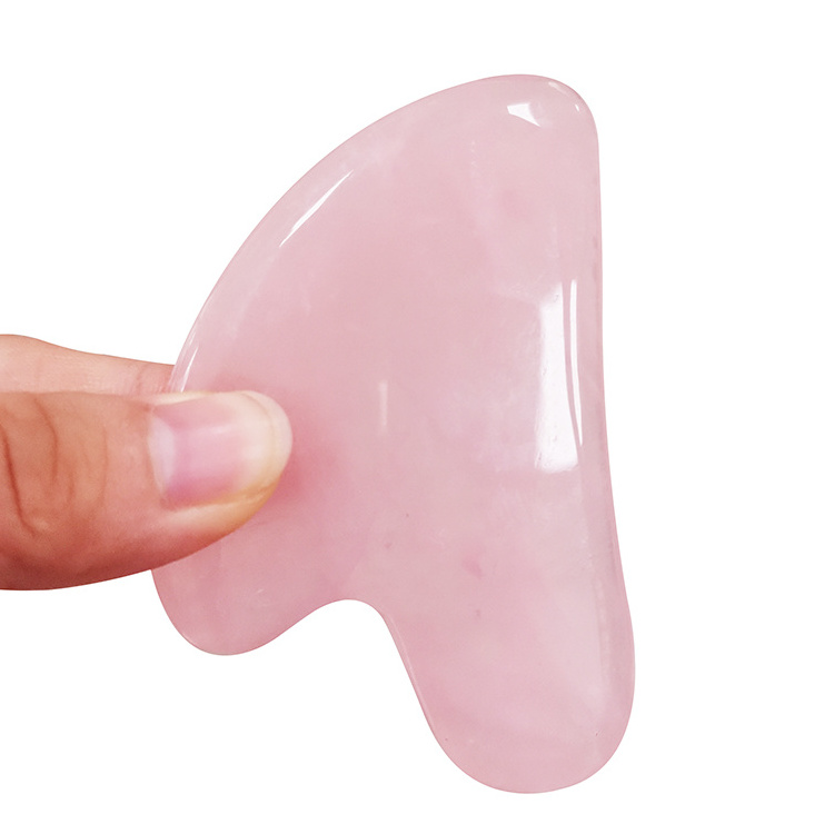 High Quality  Guasha Tool Face Scraping Guasha Massage Tool Rose Quartz Jade Guasha Board