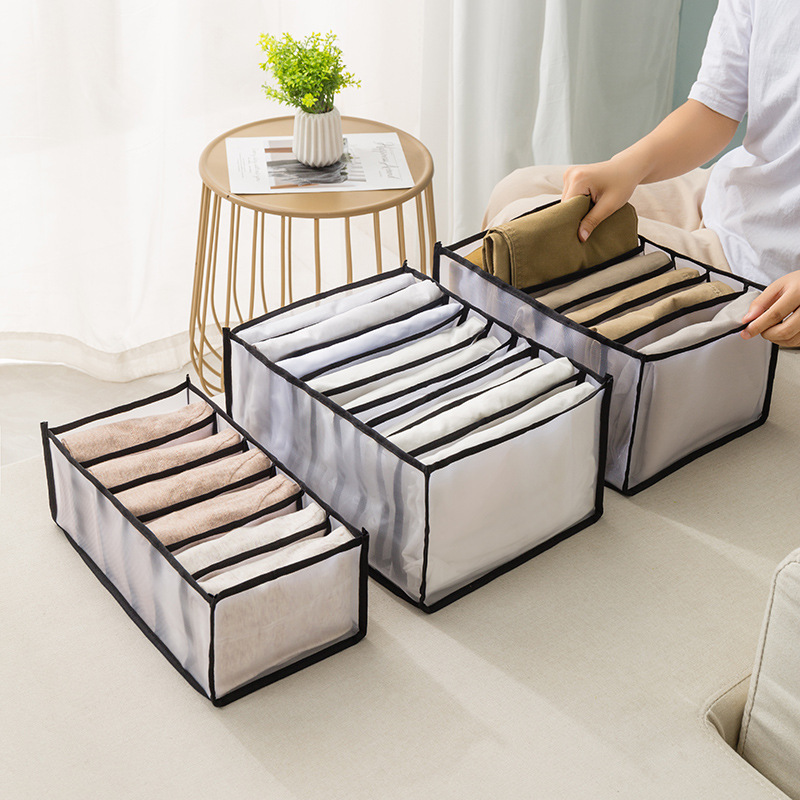 Folding Clothes Organizer Pants Jeans Storage Box Trousers Underwear Organizer Drawer Separator Clothing Organization Storage