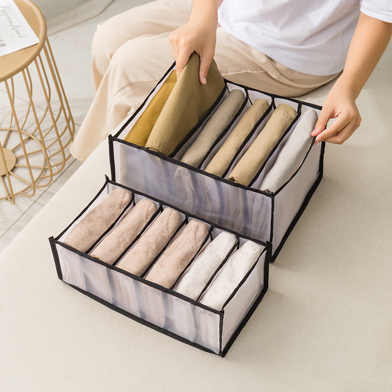 Folding Clothes Organizer Pants Jeans Storage Box Trousers Underwear Organizer Drawer Separator Clothing Organization Storage