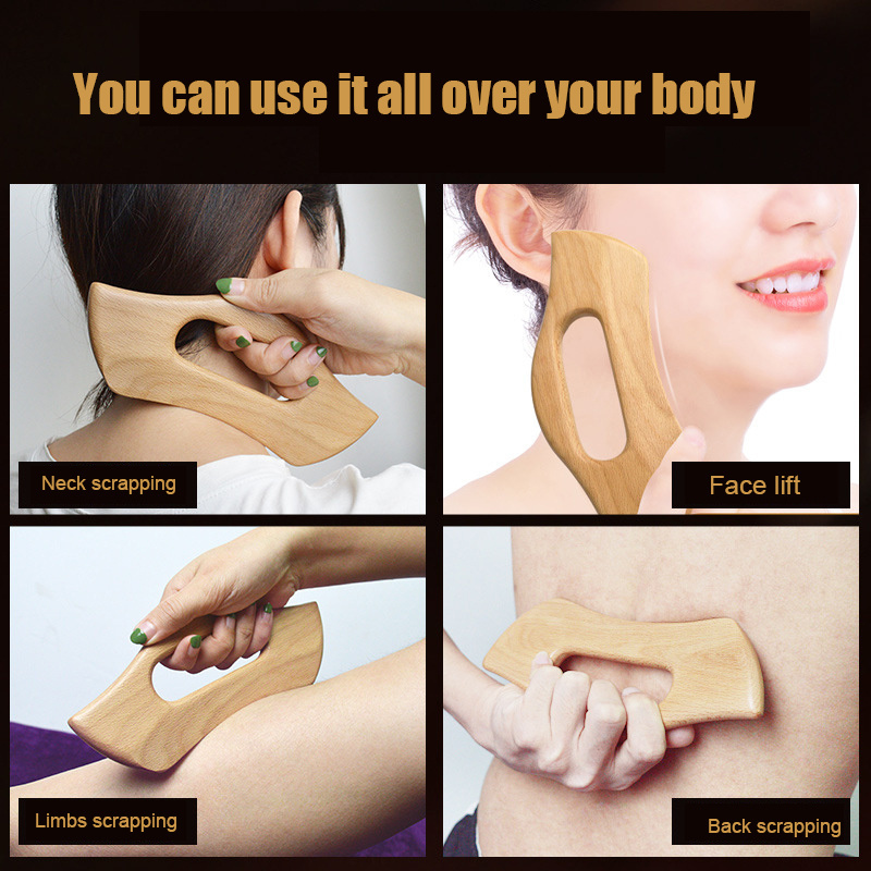 Wooden gua sha Tools Anti Cellulite Massage Tool Wood Lymphatic Drainage Paddle Gua Sha Massage Soft Tissue Gua Sha Board