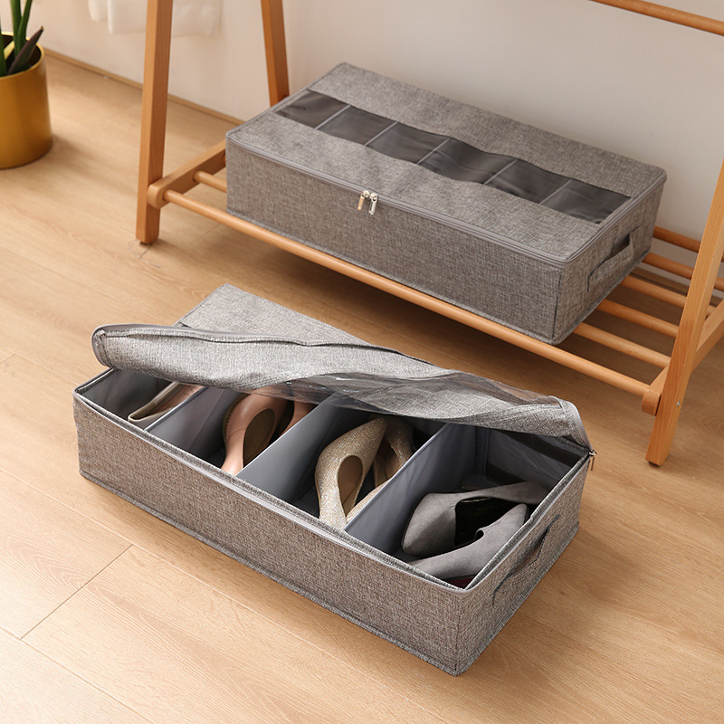 Foldable Under Bed Organizer Home Shoes Storage Box Drawer Organizer Transparent Dustproof Shoes Cabinet Bag Closet Organizer