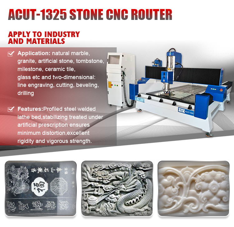 3D CNC Router / CNC Atc Stone Carving Machine for Stone, Wood, MDF, Aluminum, Glass