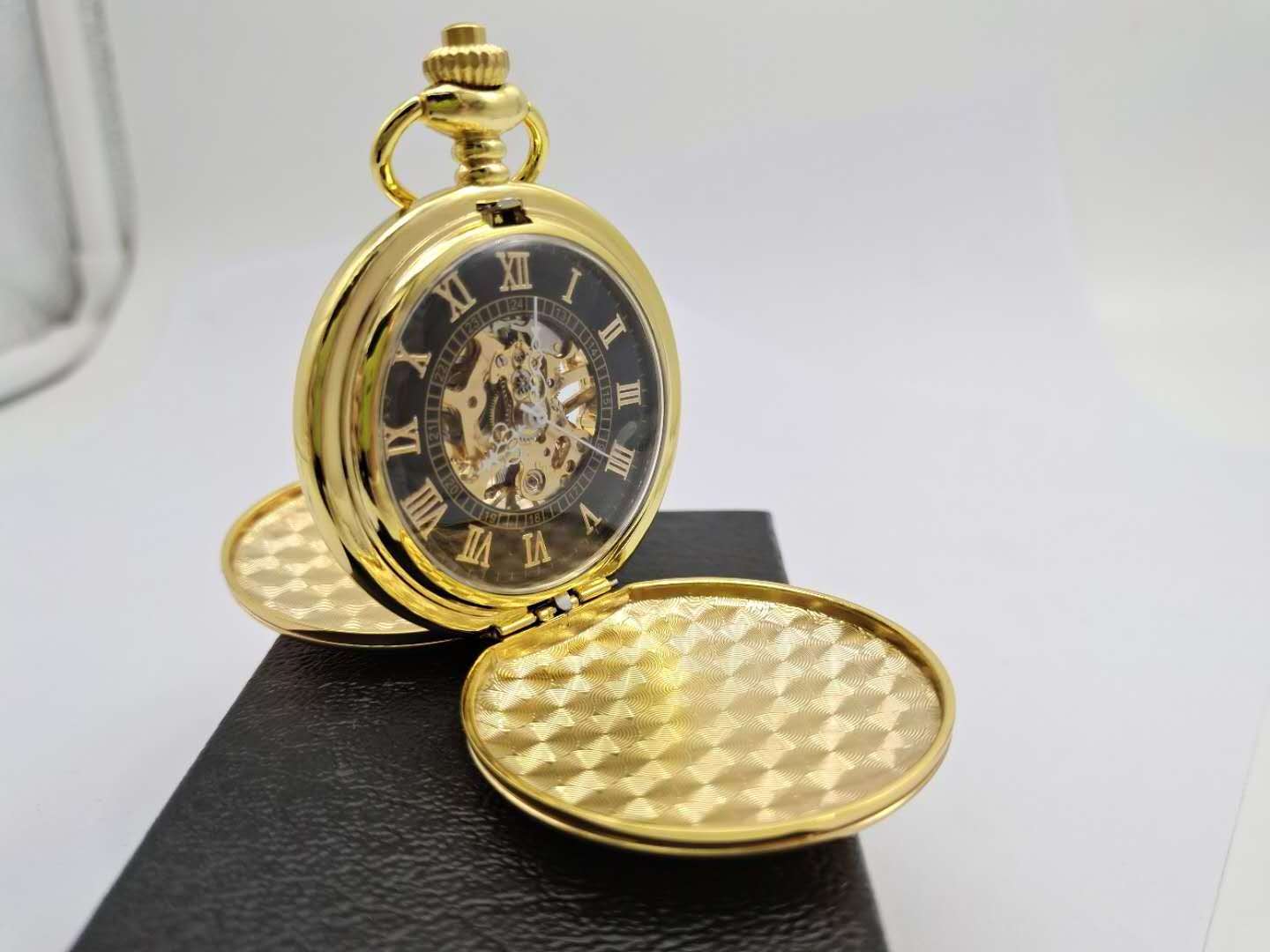 New Arrival Retro Two-faced Pocket Watch Silver Double Polished Face Hand Winding mechanical Antique Retro Roman pocket watch