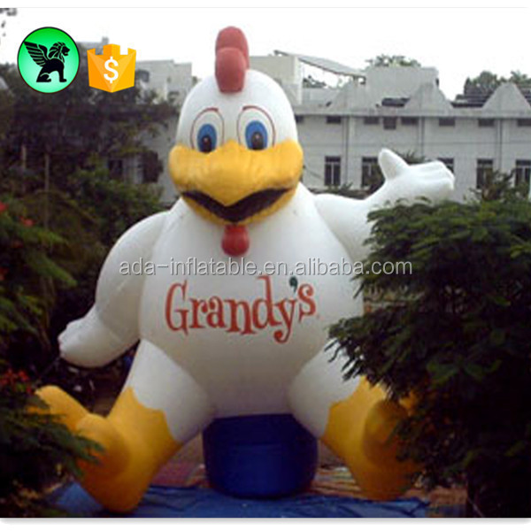 Outdoor commercial advertising event decoration giant animal inflatable yellow rooster chicken ST301