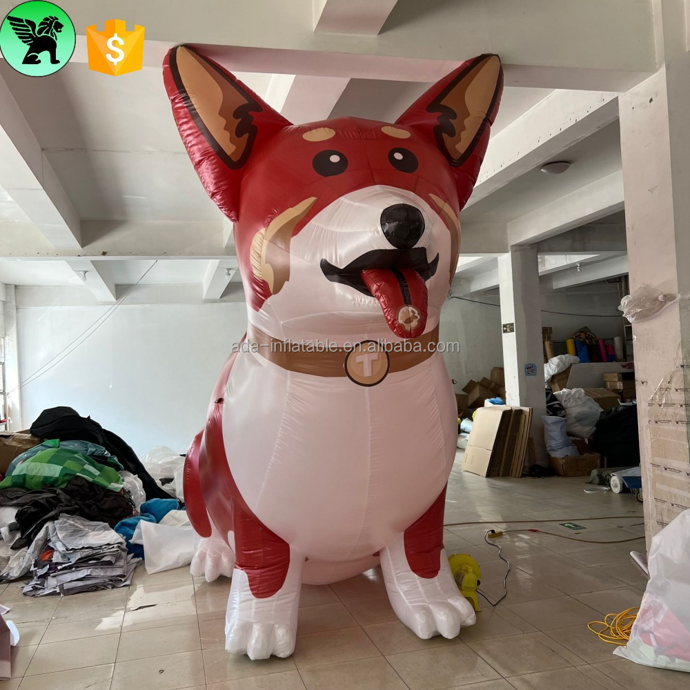 3.6m Dog Cartoon Decoration Inflatable Mascot Model Customized 11.8ft Giant Inflatable Animal Replica For Event A10094