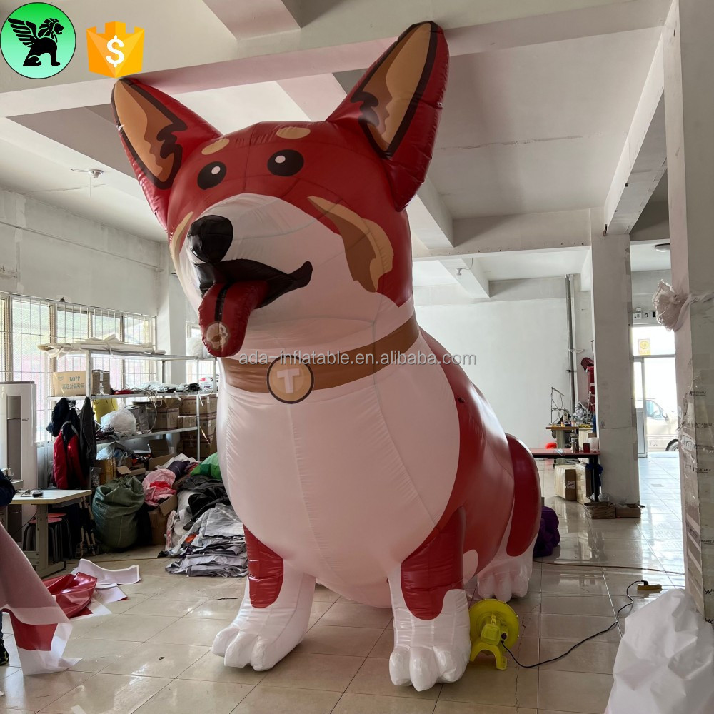 3.6m Dog Cartoon Decoration Inflatable Mascot Model Customized 11.8ft Giant Inflatable Animal Replica For Event A10094