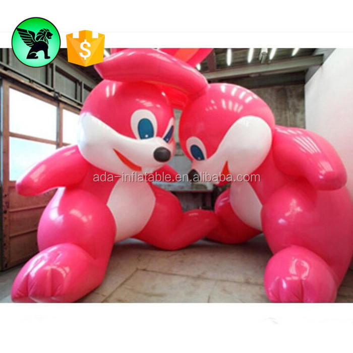 Cute Inflatable Bunny Customized 2m Cartoon Inflatable Rabbit Model 10ft Pink Giant Bunny Rabbit Inflatable A1083