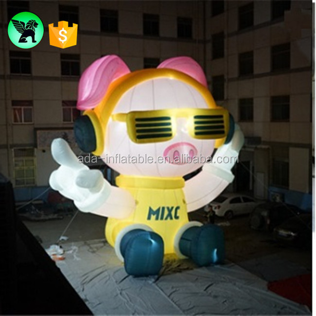 Exhibition Event Lighting Pig Inflatable Customized Giant Inflatable Pig For Party A4893