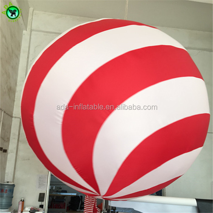 2m diameter inflatable balloon white and red circus theme ball inflatable christmas ball ST981