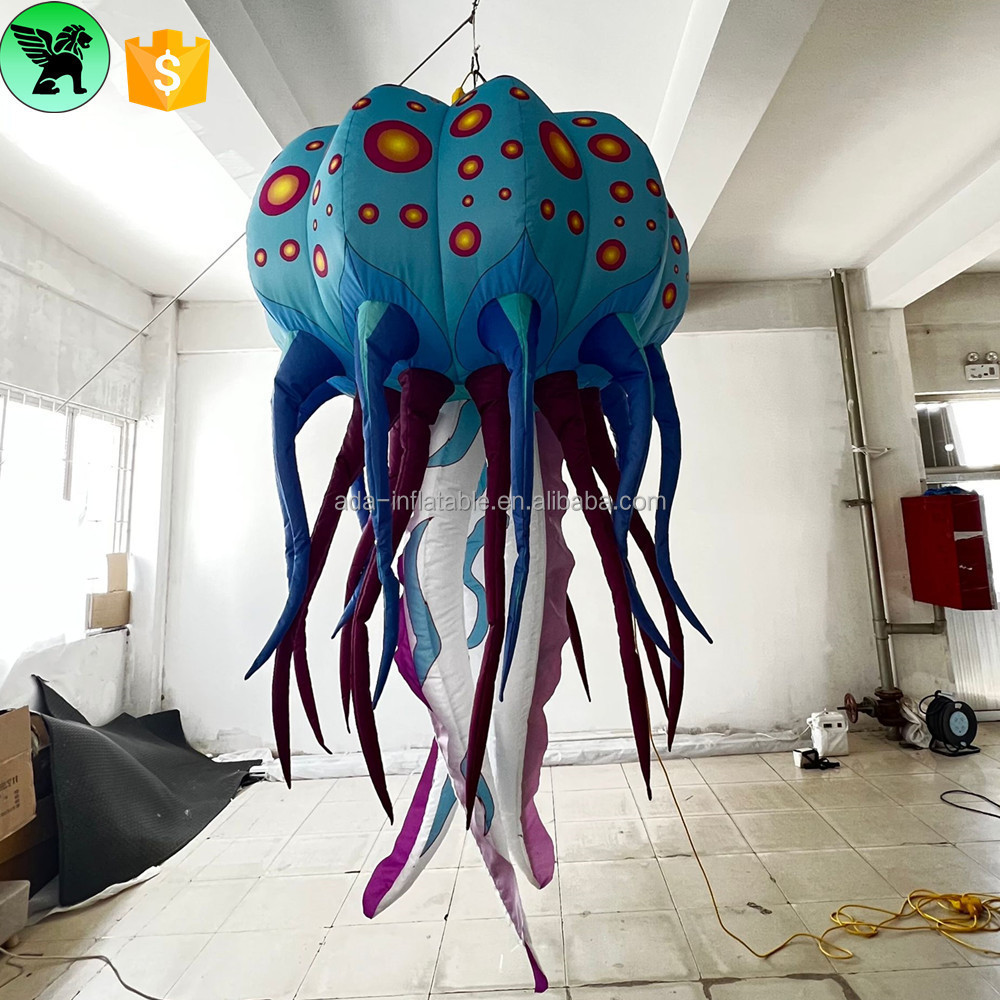 Event Party Hanging Inflatable Decoration Balloon Customized 1.5m Lighting Jellyfish Inflatable For Festival Stage A9694