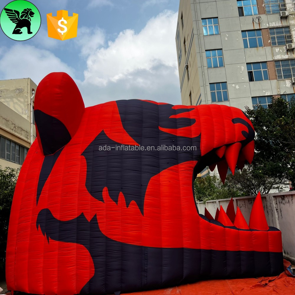 Advertising Animal Tunnel Inflatable Tiger Decoration Customized Giant Event Inflatable Animal Head For Festival A10097