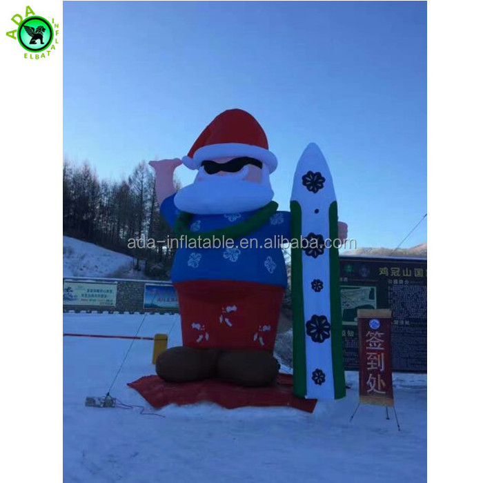 2018 Christmas event giant inflatable santa claus with ski ST914