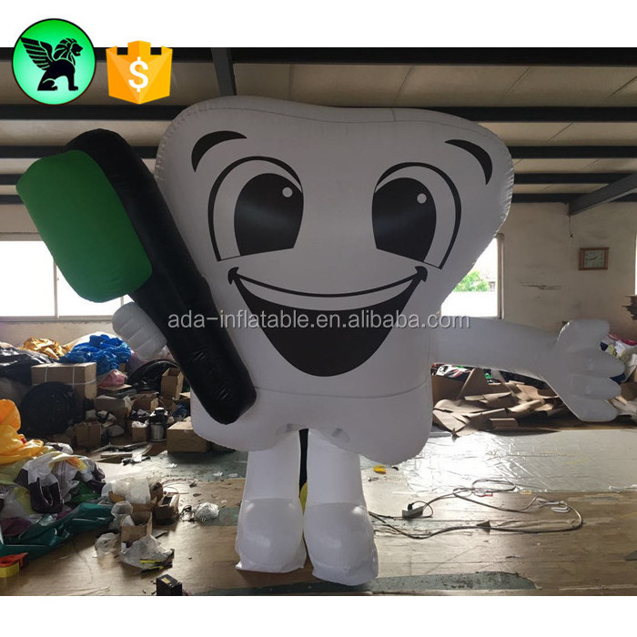 Toothpaste Advertising Walking Inflatable Teeth Costume Customized Promotional Moving Inflatable Tooth Mascot A1045