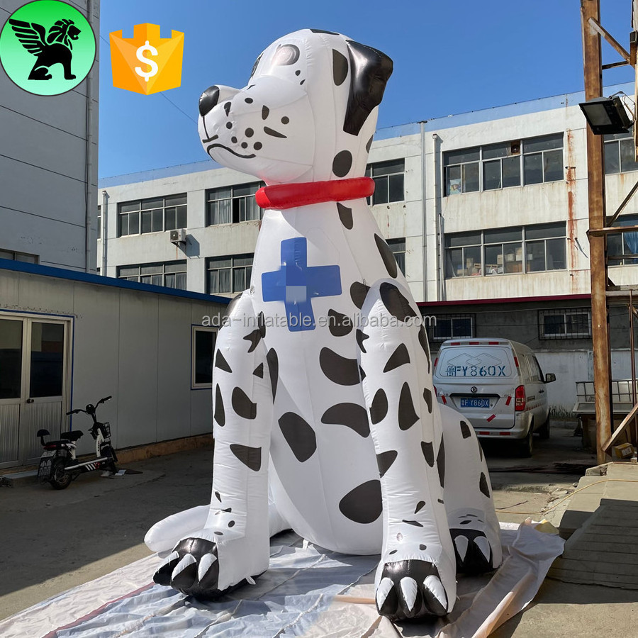 4m Advertising Dalmatians Inflatable Animal Customized 13ft High Cute Event Inflatable Dog With Cross A8903