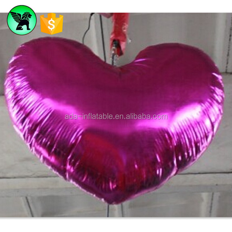 Shinny Event Hanging Inflatable Heart Customized 1m Giant Heart Inflatable For Party Decor A5303