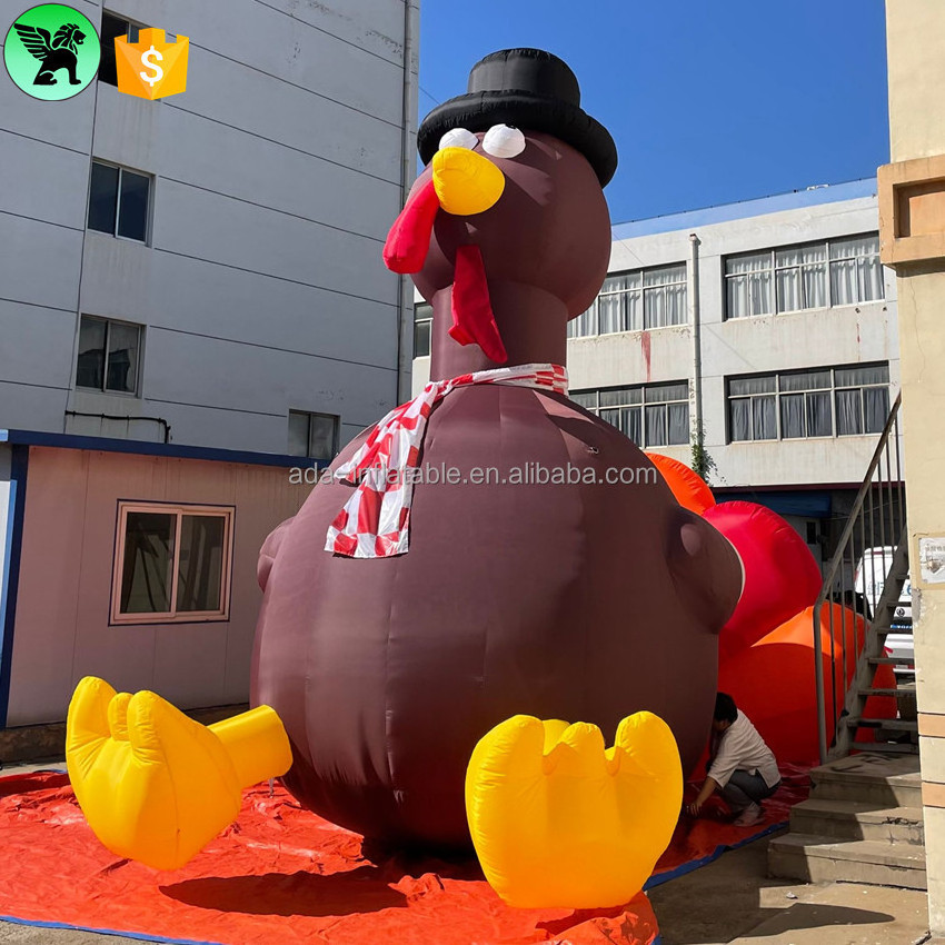 5m Giant Event Animal Inflatable Model Customized Holiday Promotional Inflatable Rooster For Advertising A8616