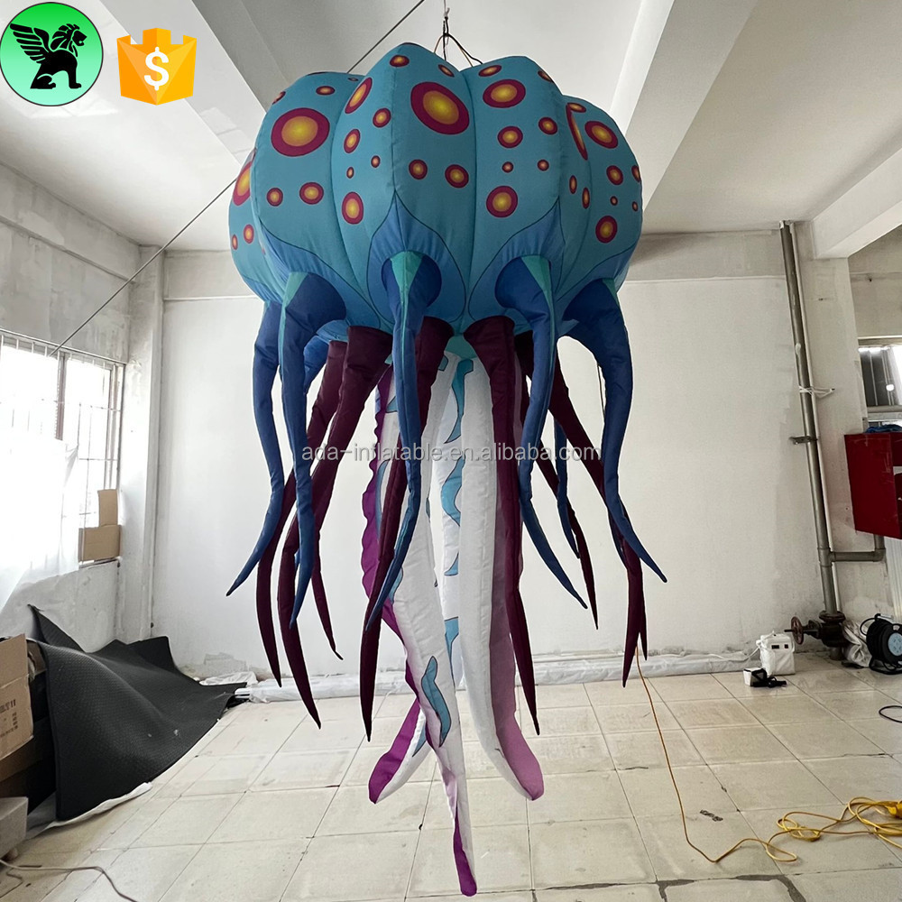 Event Party Hanging Inflatable Decoration Balloon Customized 1.5m Lighting Jellyfish Inflatable For Festival Stage A9694