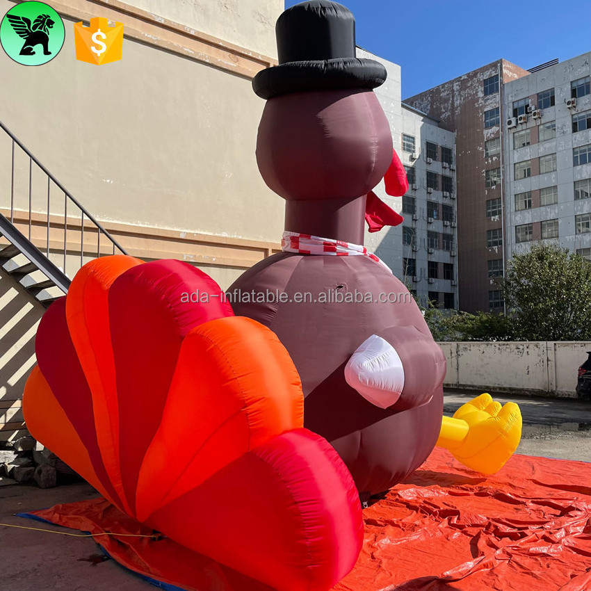 5m High Thanksgiving Day Advertising Inflatable Model Customized Giant Turkey Chicken Inflatable For Event Decoration A8614