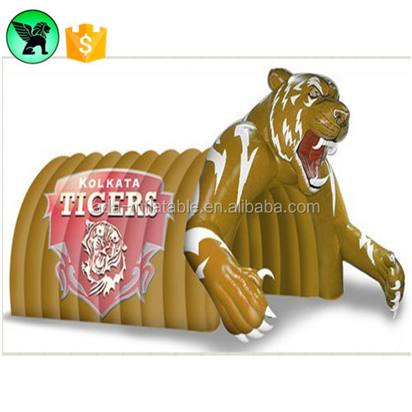 Stadium Opening Event Exhibition Tunnel Inflatable Giant Tiger Animal Cartoon Entrance For Basketball A388