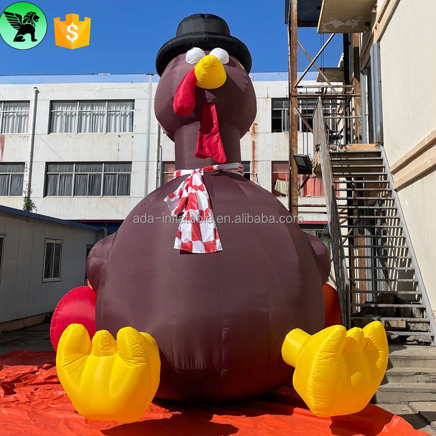 5m High Thanksgiving Day Advertising Inflatable Model Customized Giant Turkey Chicken Inflatable For Event Decoration A8614